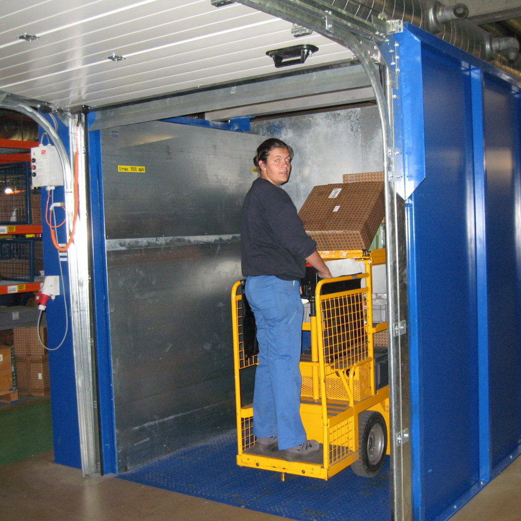 Loading bay lift in factory