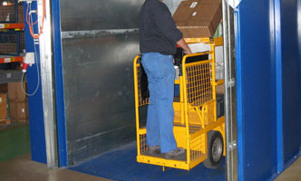 Loading bay lift in factory